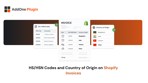 HS/HSN Codes and Country of Origin on Shopify Invoices